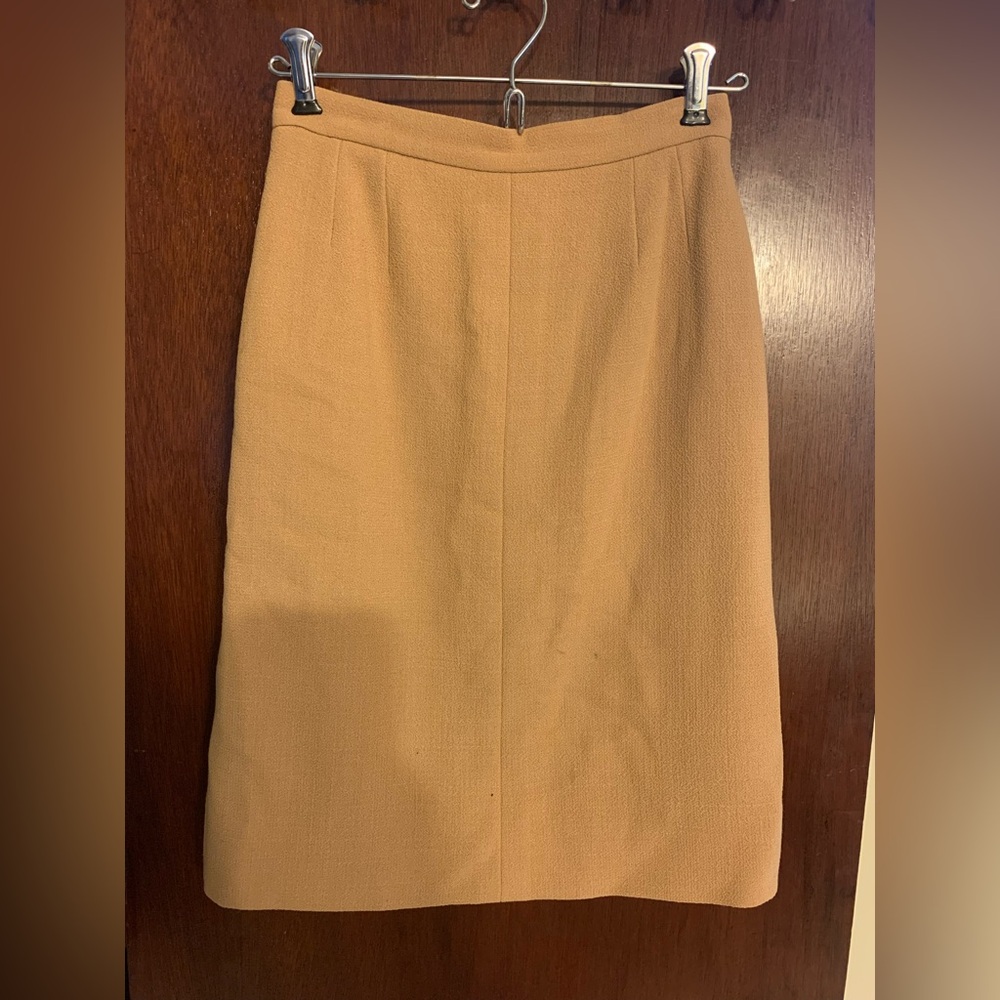 Vintage CHANEL Tan Midi Skirt
